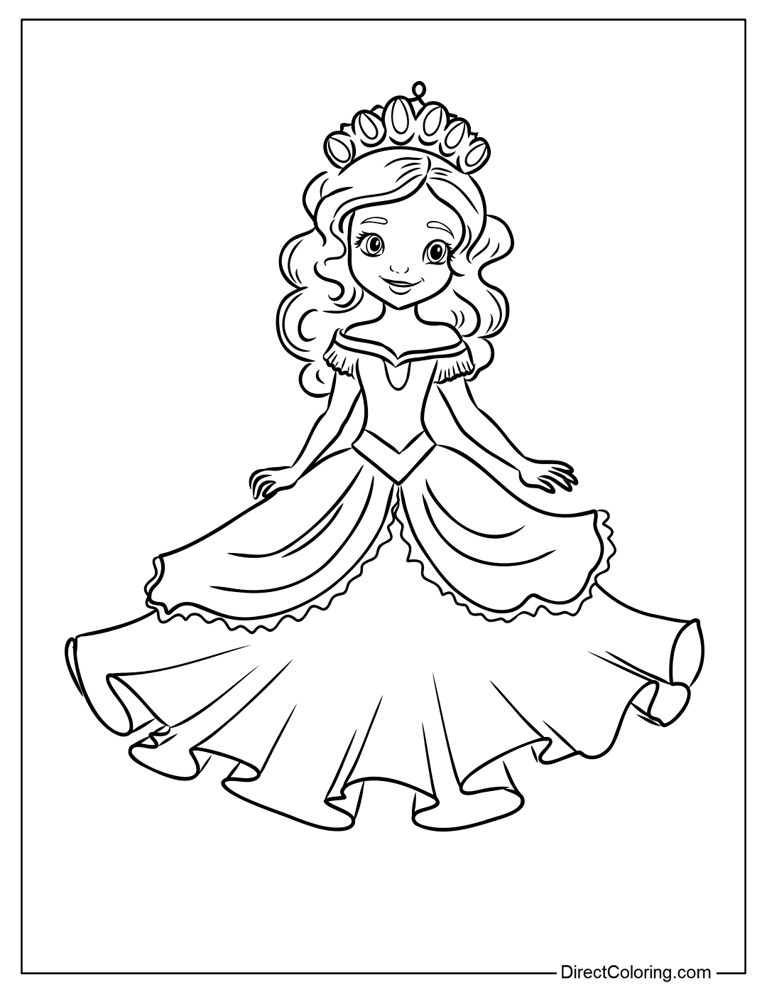 Girl with Easy Dress Coloring Sheet